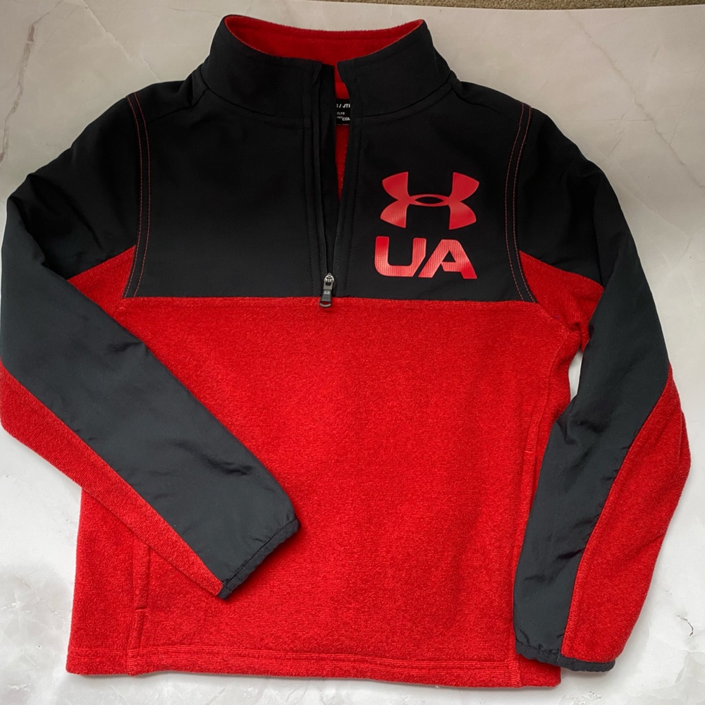 Under Armour 1/4-Zip Fleece Sweatshirt - Red and Black